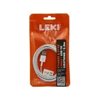 Data and Charging Cable Leki Orange Concept USB to Lightning White 2m