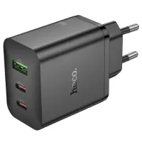 Travel Charger Hoco N51 Scenery GaN 65W with 2 x USB-C and 1 χ USB-A  Black