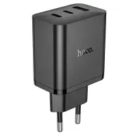 Travel Charger Hoco N51 Scenery GaN 65W with 2 x USB-C and 1 χ USB-A  Black