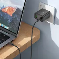Travel Charger Hoco N51 Scenery GaN 65W with 2 x USB-C and 1 χ USB-A  Black