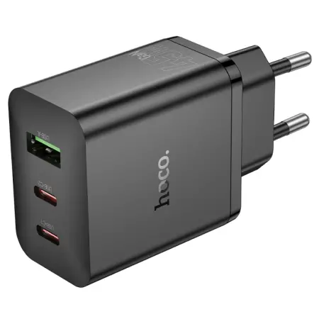 Travel Charger Hoco N50 Scenery GaN Tech PD45W with 2xUSB-C and 1χUSB-A Black