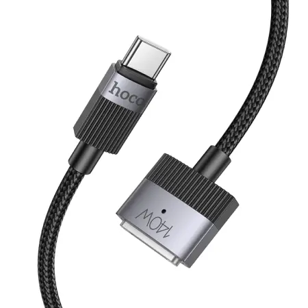 Magnetic Charging Cable Hoco U141 USB-C to Mag3 140W Braided Black 1.8m