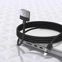 Magnetic Charging Cable Hoco U141 USB-C to Mag3 140W Braided Black 1.8m
