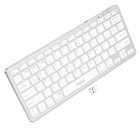 Hoco GM32 Wisdom Wireless Keyboard 78 Keys 2.4Ghz+Bluetooth v5.0 Silver