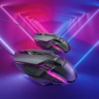 Hoco GM18 Luminous Wired Keyboard and Mouse Set 104 Keys 800-1200 DPI Black