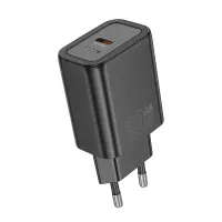 Travel Charger Hoco N62 Gentle Single Port GaN USB-C PD30W Quick Charge 5V 3.0A Black