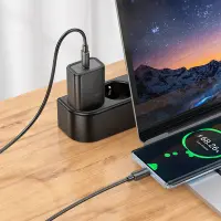 Travel Charger Hoco N62 Gentle Single Port GaN USB-C PD30W Quick Charge 5V 3.0A Black