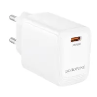 Travel Charger Borofone BN26 Fuente GaN USB-C PD20W Mini Size White