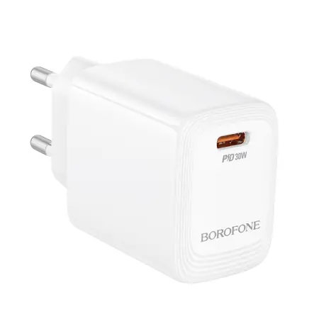 Travel Charger Mini Size Borofone BN28 Fuente GaN USB-C PD30W White
