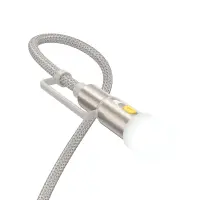 Data Cable Hoco U138 USB-C/iP to USB-C/LED Light 3A 60W Braided Grey 1.2m