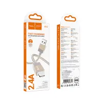 Cable Hoco X110 Honorific USB-A  to Lightning 2.4A Braided Gold 1m