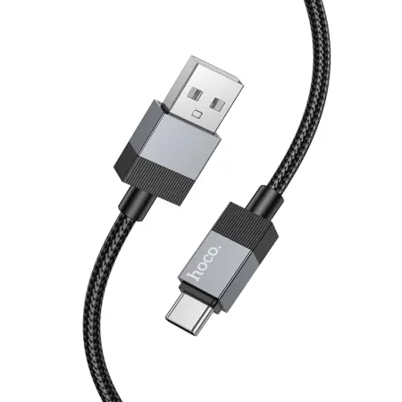 Cable Hoco X110 Honorific USB-A to USB-C 3A  Braided Black 1m