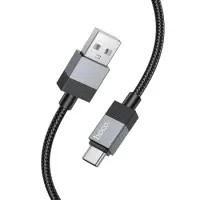 Cable Hoco X110 Honorific USB-A to USB-C 3A  Braided Black 1m