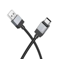 Cable Hoco X110 Honorific USB-A to USB-C 3A  Braided Black 1m