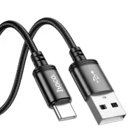 Data Cable Hoco X89 Wind USB-A  to USB-C 3A Braided Black 2m