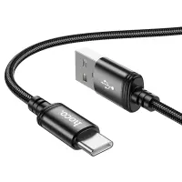 Data Cable Hoco X89 Wind USB-A  to USB-C 3A Braided Black 2m