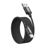 Data Cable Hoco X89 Wind USB-A  to USB-C 3A Braided Black 2m