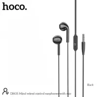 Hands Free Hoco DM35 Mind Earphones Stereo 3.5mm with Microphone and Operation Control Button 1.2m Black