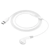 Hands Free Hoco DM53 Unilateral Earphones USB-C  with Microphone and Operation Control Button 1.2m White Compatible with all Devices