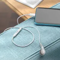 Hands Free Hoco DM53 Unilateral Earphones USB-C  with Microphone and Operation Control Button 1.2m White Compatible with all Devices
