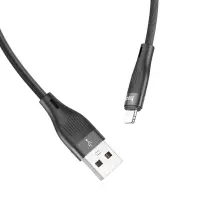 Cable Hoco DU45 Sturdy USB-A  to Lightning 3A Black 1m