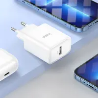 Travel Charger Hoco. DC72 River USB-A 5V 2.1A White