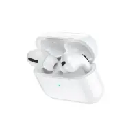 Wireless Hands Free Hoco DES08 Plus TWS V5,0 300mAh 3h Talk Time White with Black Silicon Sleeve