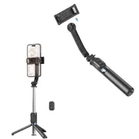 Selfie Stick and Base Holder Hoco DY01 Master 360°  with Remote Control Compatible with GoPro, Length 106mm Black