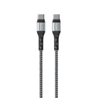 Data Cable Energizer Metal & Braided Nylon Cable  USB-C to USB-C 2.0 Silver 2m