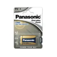 Battery Alkaline Panasonic Alcaline Everyday Power 6LF22EPS 6LR61 9V Pcs. 1