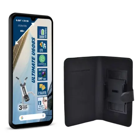 Energizer Energy U608s 4G Dual Sim 6.08" 2GB/32GB and Free Flip Book Case Black