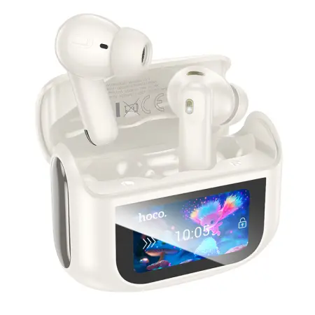 Wireless Hands Free Hoco EQ21 Sandy 400mAh v5.4 with ANC ENC TWS 7h Talk Time and Touch Screen White