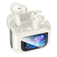 Wireless Hands Free Hoco EQ21 Sandy 400mAh v5.4 with ANC ENC TWS 7h Talk Time and Touch Screen White