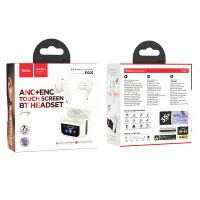 Wireless Hands Free Hoco EQ21 Sandy 400mAh v5.4 with ANC ENC TWS 7h Talk Time and Touch Screen White
