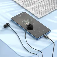 Hands Free Hoco M122 Power Earphones Stereo USB-C with Microphone and Operation Control Button 1.2m Black Compatible with All USB-C Devices