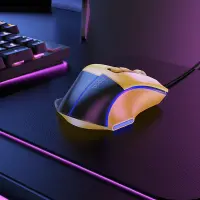 Wired Gaming Mouse Hoco GM31 Overlord 7 Buttons with Lighting 3600 DPI Black-Yellow