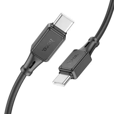 Cable Hoco X101 Silicon Assistant USB-C to USB-C Fast Charging 60W Black 1m