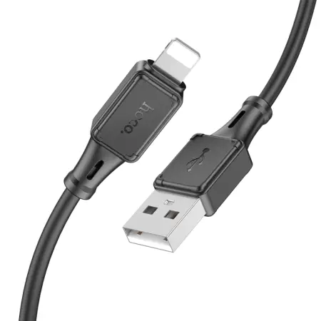 Cable Hoco X101 Silicon Assistant USB-A to Lightning Fast Charging 2.4A Black 1m
