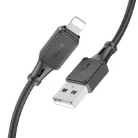 Cable Hoco X101 Silicon Assistant USB-A to Lightning Fast Charging 2.4A Black 1m