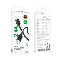 Cable Borofone BX119 USB to Lightning 2.4A Black 1m