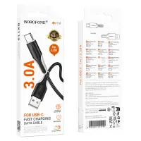 Cable Borofone BX119 USB to USB-C 3A Black 1m