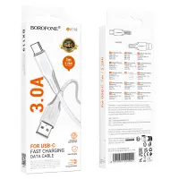 Cable Borofone BX119 USB to USB-C 3A White 1m