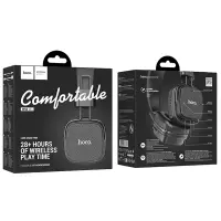 Wireless Stereo Headphone Hoco W56 Earl V5.4 250mAh with AUX and Microphone Black