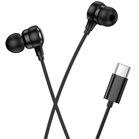 Hands Free Hoco M116 Benevolent Stereo USB-C with Microphone 1.2m Black Compatible with All USB-C Devices
