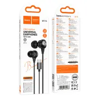 Hands Free Hoco M116 Benevolent Stereo USB-C with Microphone 1.2m Black Compatible with All USB-C Devices