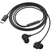 Hands Free Hoco M116 Benevolent Stereo USB-C with Microphone 1.2m Black Compatible with All USB-C Devices