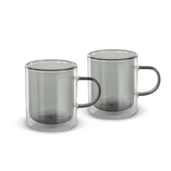 Set of 2 Tea Glasses VASO Lamart LT9120 Double-Walled Glass 300ml Black

