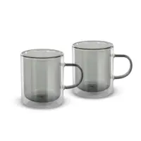 Set of 2 Tea Glasses VASO Lamart LT9120 Double-Walled Glass 300ml Black

