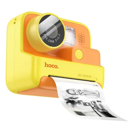 Hoco DV200 Kids Dual HD Camera 2.0" Screen 800mAh able to Print Photos Yellow-Orange