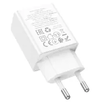 Travel Charger Hoco N69 Nuevo Dual Port PD20W 1xUSB-C and 1xUSB-A 5V QC3.0A White
